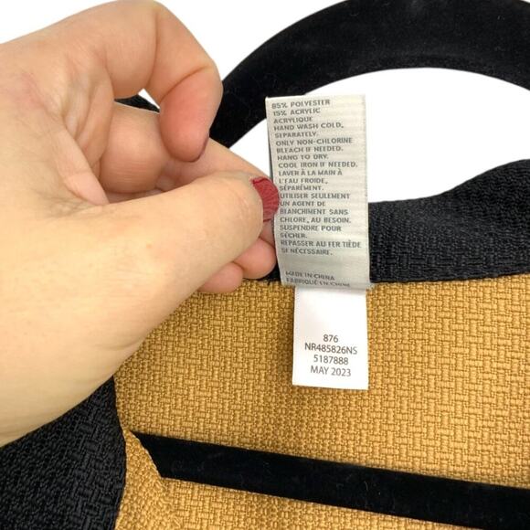 Nordstrom Rack Quarter Zip Ruana Poncho Tan Black One Size NWOT - Picture 5 of 6